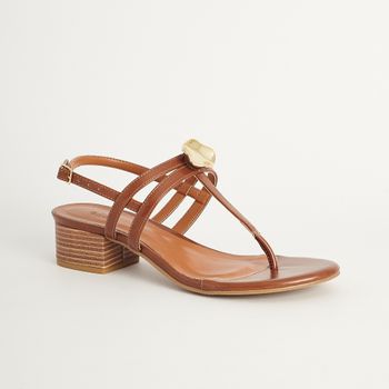 Sandália Baixa Tiras Slim - CARAMELO