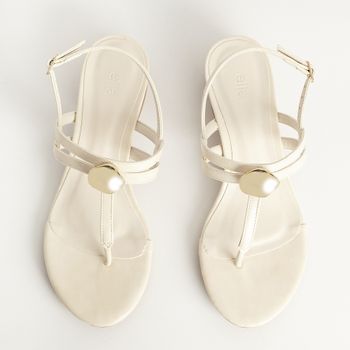 Sandália Baixa Tiras Slim - OFF WHITE