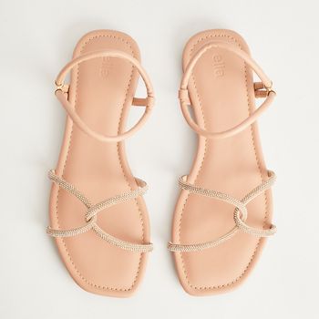 Rasteira Strass Calce Fácil - ROSADO/ROSE