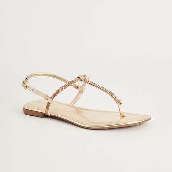 Rasteira Fio Strass - CHAMPAGNE/DOURADO