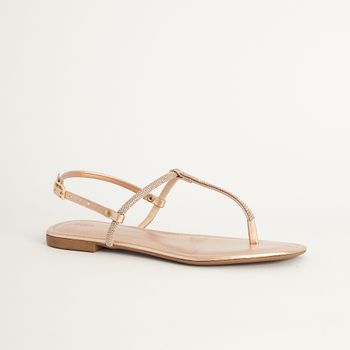 Rasteira Fio Strass - ROSE/ROSADO