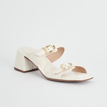 Tamanco Fivelas Duplas - OFF WHITE