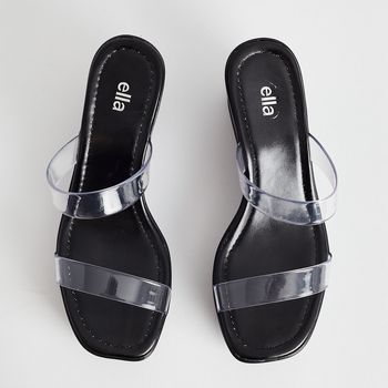 Anabela Tiras Vinil - PRETA