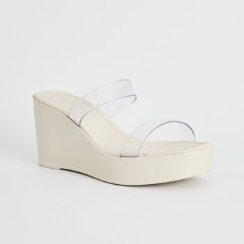 Anabela Tiras Vinil - OFF WHITE