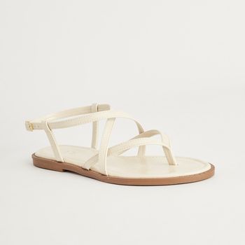 Rasteira Tiras - OFF WHITE