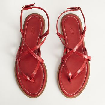 Rasteira Tiras - VERMELHO URUCUM