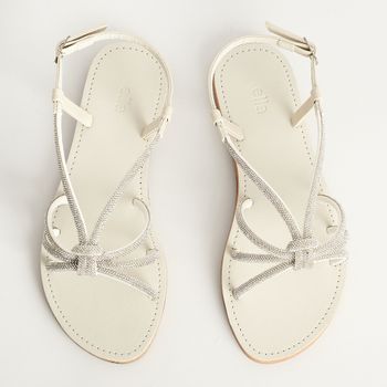 Rasteira Brilho - CRISTAL/OFF WHITE