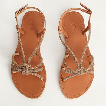 Rasteira Brilho - DOURADA/CAMEL