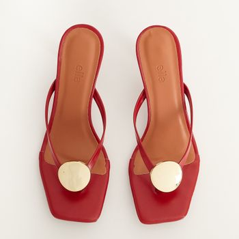 Tamanco Detalhe Metálico - VERMELHO URUCUM