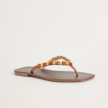 Rasteira Pedraria - CARAMELO