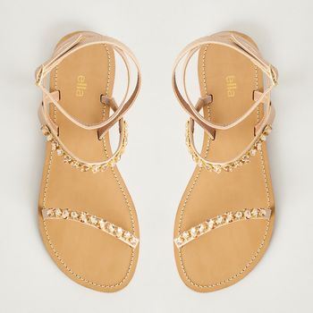 Rasteira Brilhante - AMENDOA