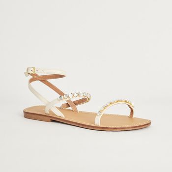 Rasteira Brilhante - OFF WHITE