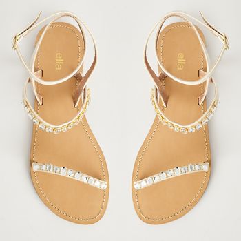 Rasteira Brilhante - OFF WHITE