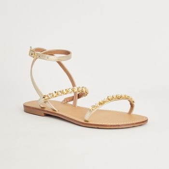 Rasteira Brilhante Metalizada - CHAMPAGNE