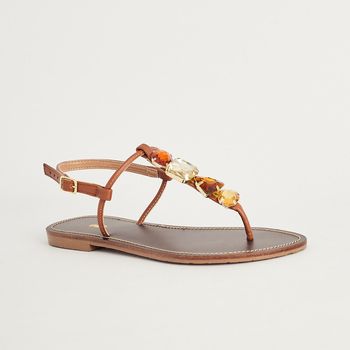 Rasteira Slim Pedras - CARAMELO