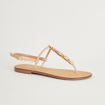 Rasteira Slim Pedras - AMENDOA