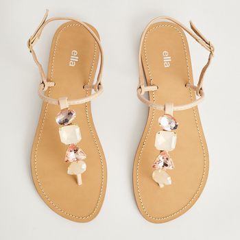 Rasteira Slim Pedras - AMENDOA