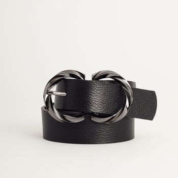 Cinto Fivela Entrelaçada Metálica - PRETA