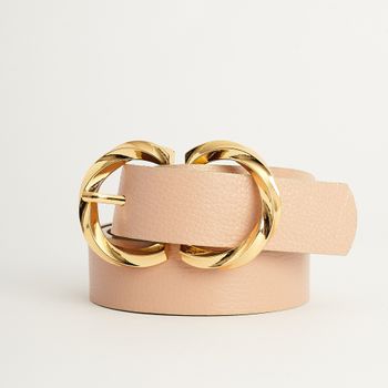 Cinto Fivela Entrelaçada Metálica - AMENDOA