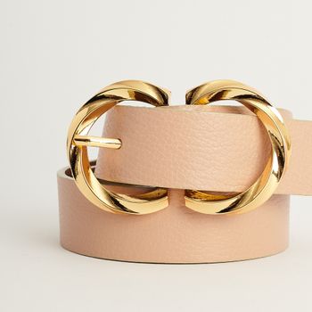 Cinto Fivela Entrelaçada Metálica - AMENDOA