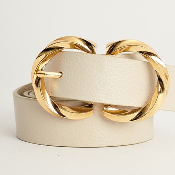 Cinto Fivela Entrelaçada Metálica - OFF WHITE