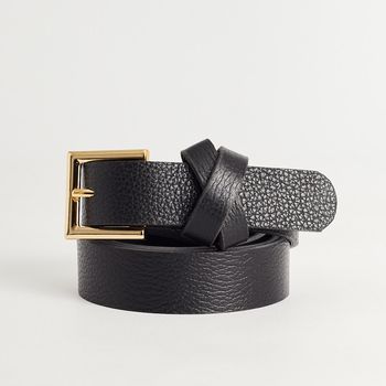 Cinto Couro Fivela Quadrada - PRETA