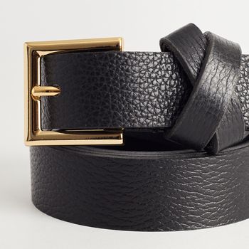 Cinto Couro Fivela Quadrada - PRETA