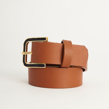Cinto Couro Fivela Colors - CAMEL