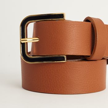 Cinto Couro Fivela Colors - CAMEL