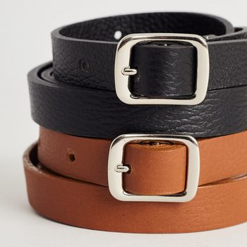 Cinto Duplo Fino - PRETA/CARAMELO