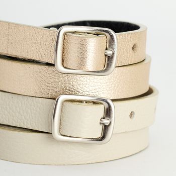 Cinto Duplo Fino - OFF WHITE/CHAMPAGNE