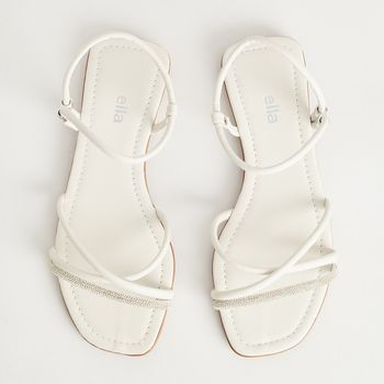 Rasteira Espelhado Glow - OFF WHITE/CRISTAL