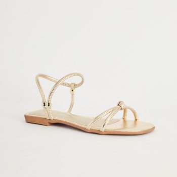 Rasteira Brilho Glam - CHAMPAGNE