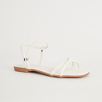 Rasteira Brilho Glam - OFF WHITE