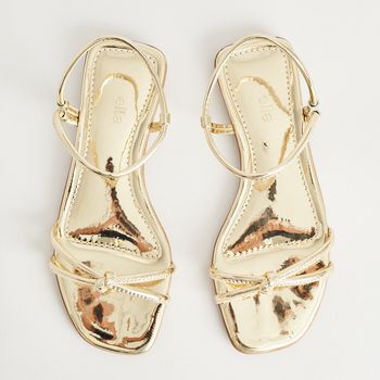 Rasteira Brilho Glam - CHAMPAGNE