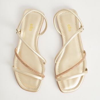 Rasteira Strass Glam - CHAMPAGNE