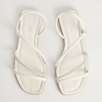 Rasteira Strass Glam - OFF WHITE