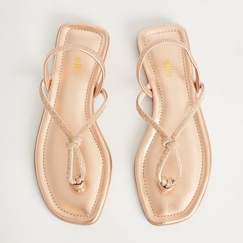 Rasteira Elástico Brilho - COBRE