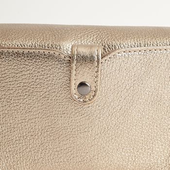 Bolsa Couro Compacta Metalizada - ONIX