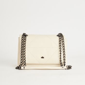 Bolsa Couro Corrente Versátil - OFF WHITE