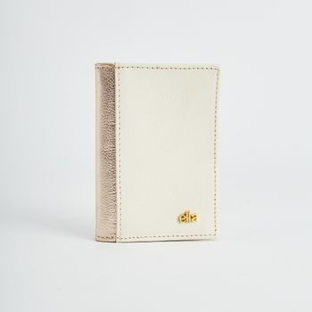 Porta-Cartão Metalizado - OFF WHITE/CHAMPAGNE