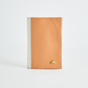 Porta-Cartão Metalizado - OFF WHITE/CARAMELO