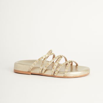 Papete Tiras e Tachas Metalizada - CHAMPAGNE