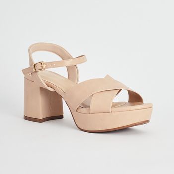 Sandália Meia Pata Cruzada - AMENDOA