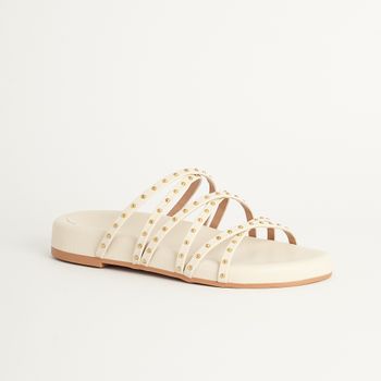 Papete Tiras e Tachas - OFF WHITE