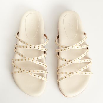 Papete Tiras e Tachas - OFF WHITE