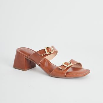 Tamanco Fivelas Duplas - CARAMELO