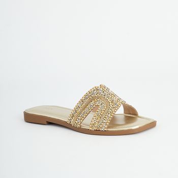 Rasteira Glam - CHAMPAGNE