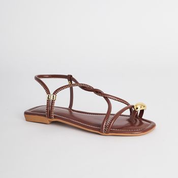 Rasteira Tiras Torcidas e Dedal Metalizado - TERRA