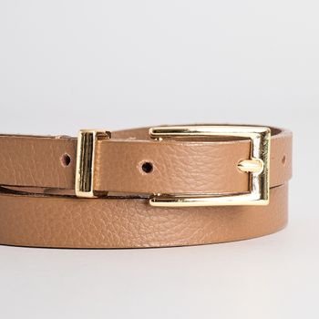 Cinto de Couro Fivela Quadrada - CARAMELO